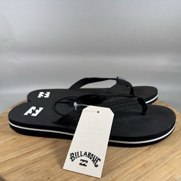 Billabong Marina Flip Flops Women’s 11 Black Beach Lightweight NEW - Picture 1 of 5